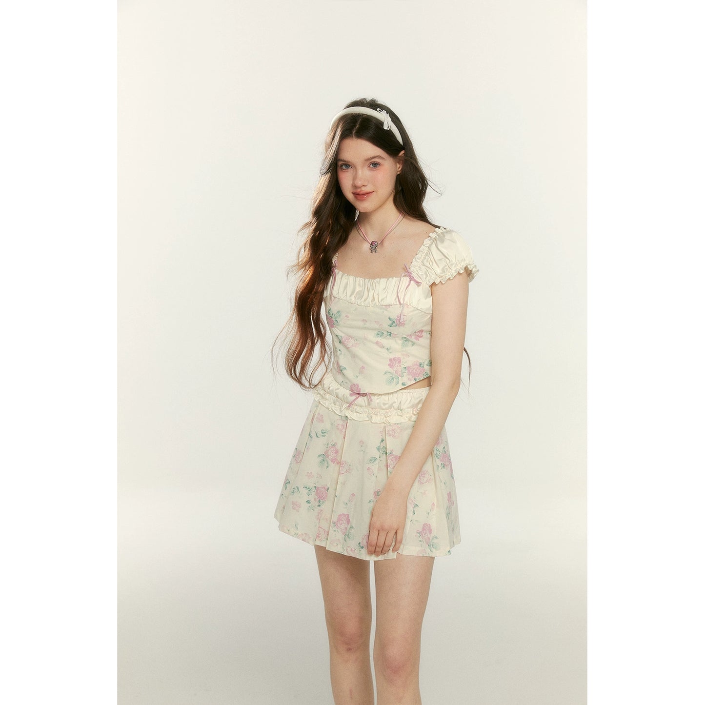 Pink Rose Short Sleeve Set