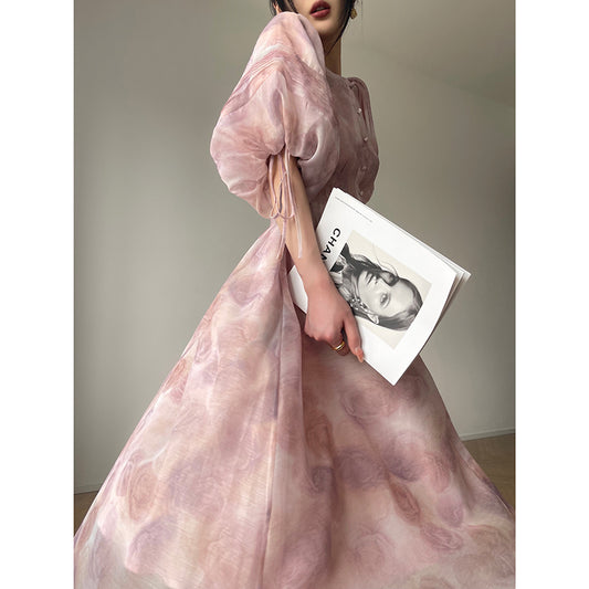 French Print Midi Skirt