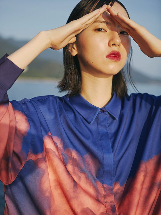 حرق الغيوم فستان قميص الخريف