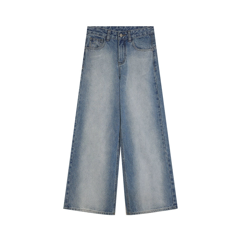 [Best of the Year] Washed Retro Straight-Leg Jeans - Women's Early Autumn Wide-Leg Pants