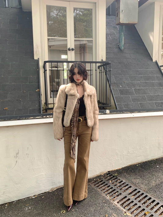 Lapel Eco-Fur Jacket – Hong Kong Retro Autumn/Winter Statement Piece