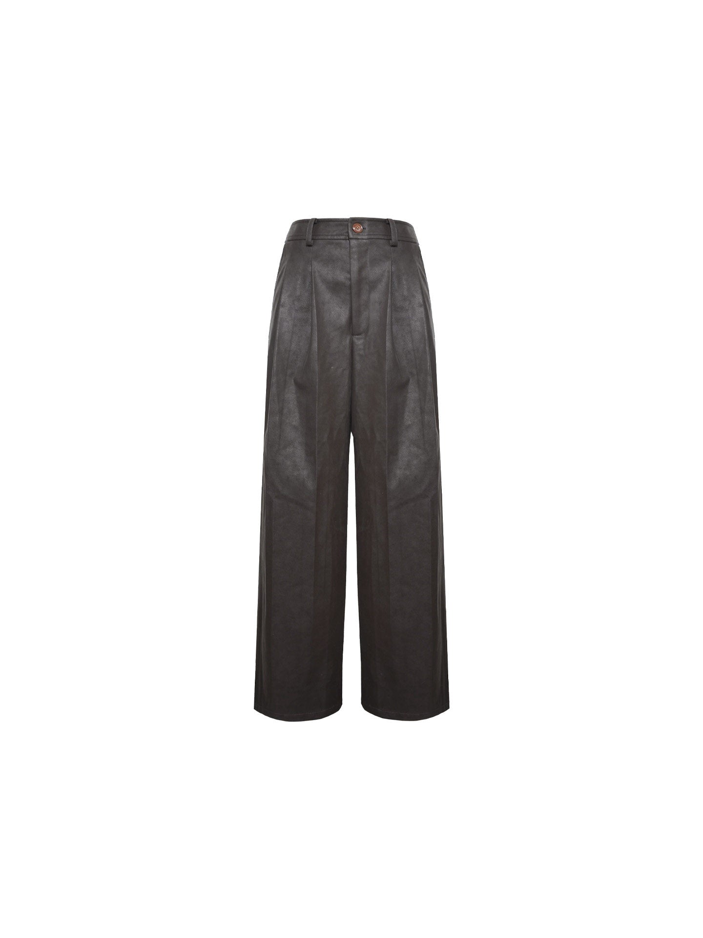 Misen Faux Leather Wide-Leg Trousers