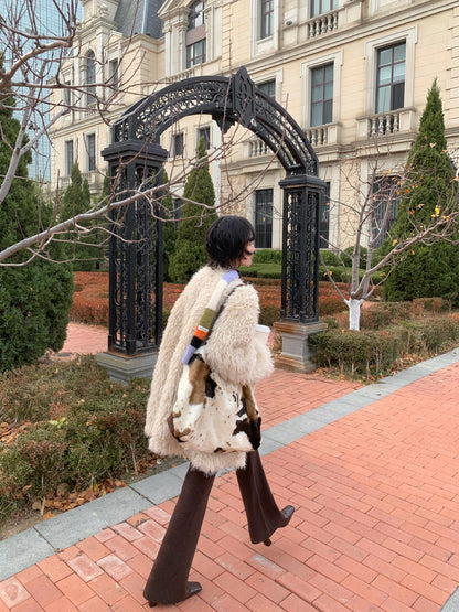 Luxe Faux Shearling Long Fur Coat – Plush & Cozy