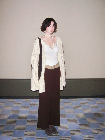 Lazy Autumn Light Hollow-Knit Cotton Cardigan Jacket – Hong Kong Retro