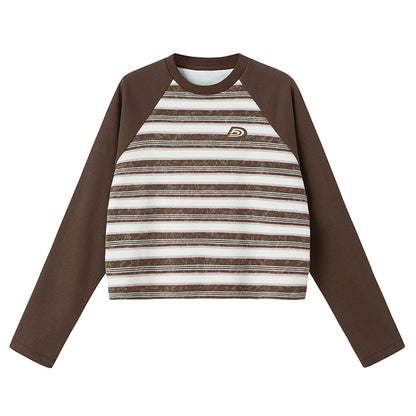 Pull à manches Retro Dark Brown-Raglan