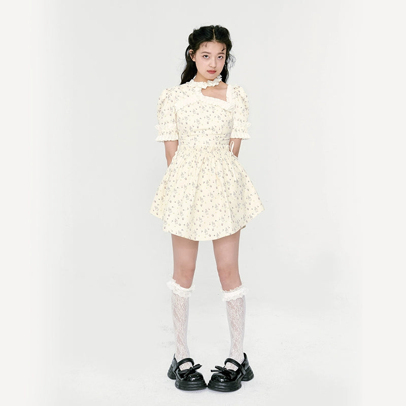 Rabbit Design Bubble Sleeve Dress