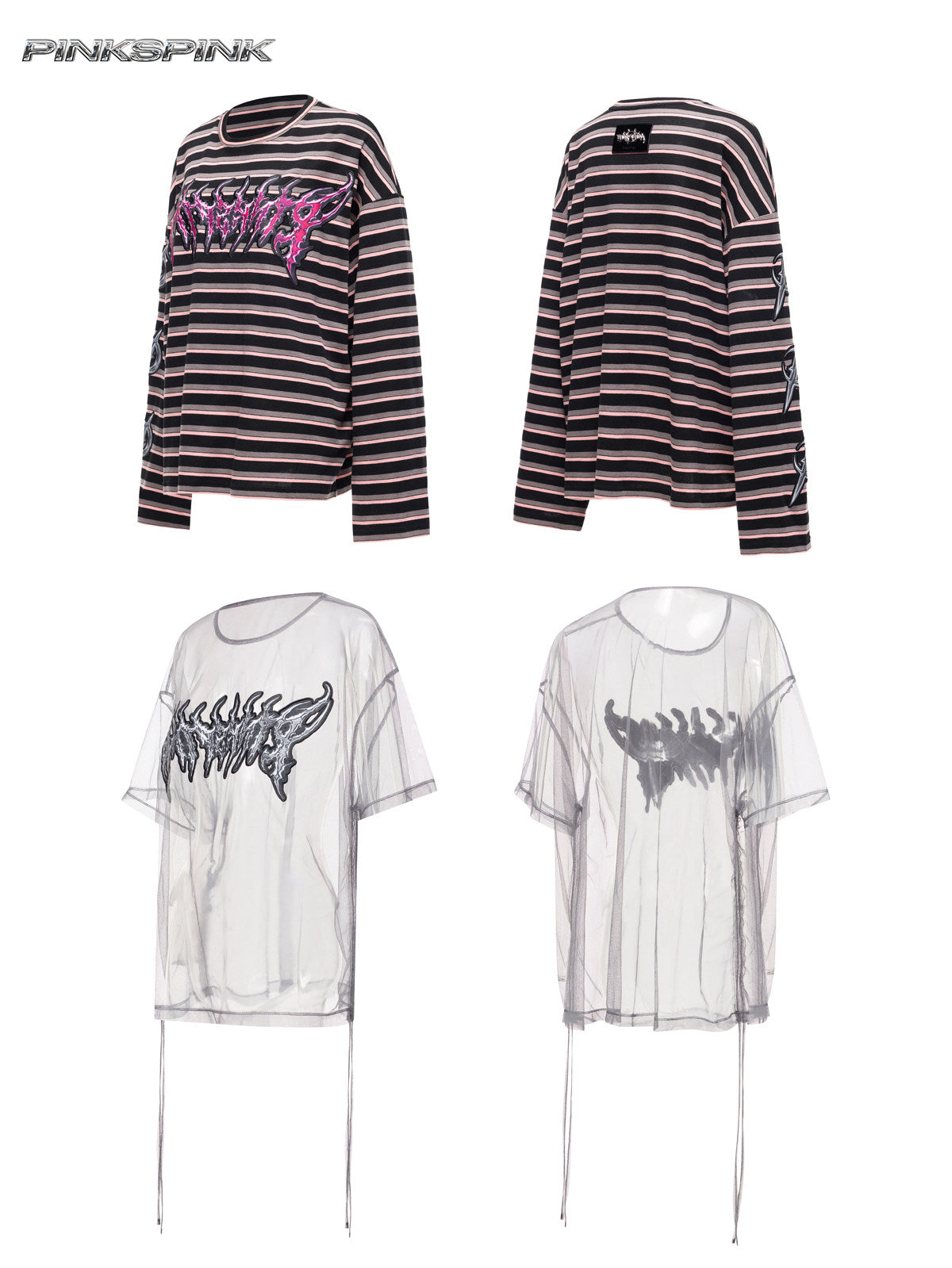 Dengetsu Shin Dual-Stripe Concept Y2K T-Shirt