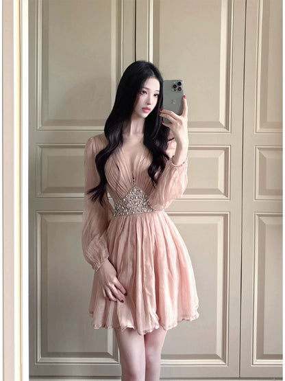 Plant-Dyed Slip Dress – National Style Luxe Long Skirt for High-End Wear