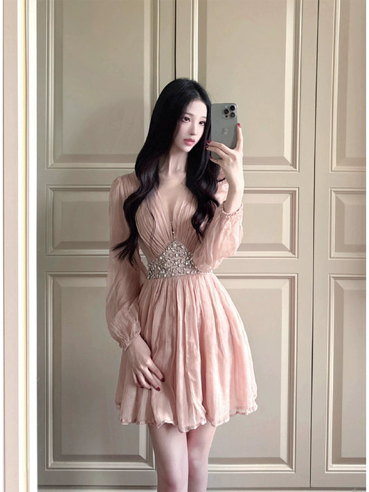 Plant-Dyed Slip Dress – National Style Luxe Long Skirt for High-End Wear