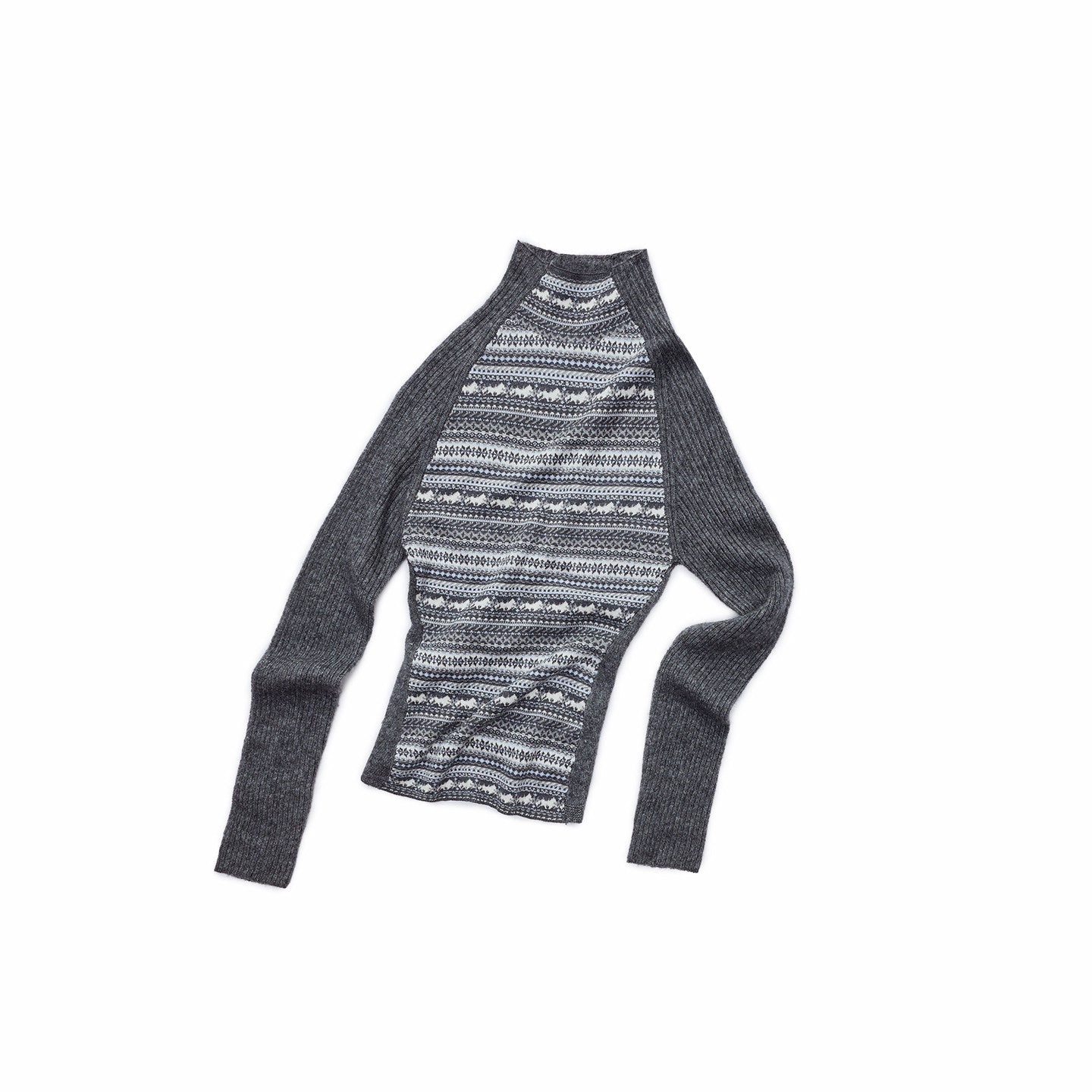 Color-Block Turtleneck Knit Top