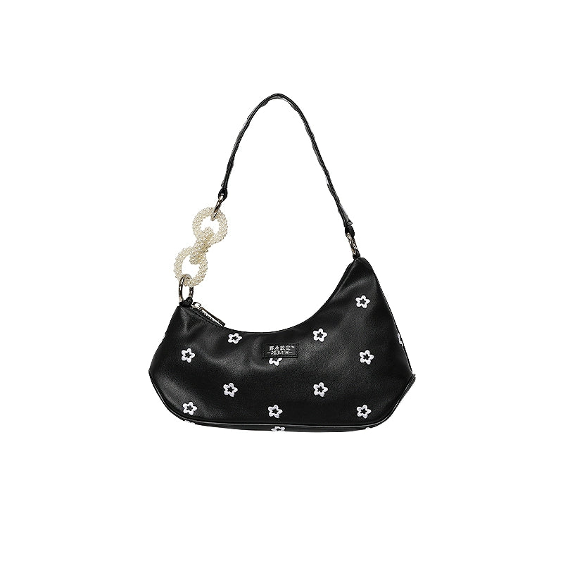 Floral Pearl Chain Bag