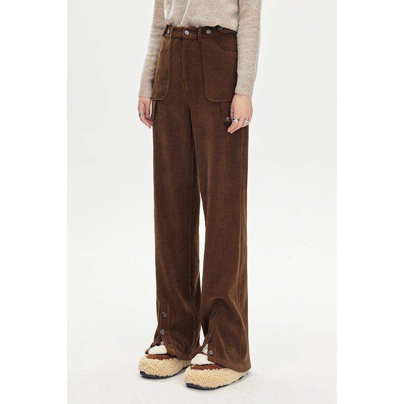 Corduroy - Slimming Split Leg Pants