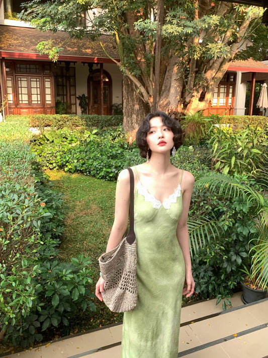 Green in the Clouds Lyocell Lace Dress