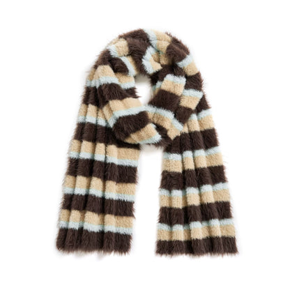 Blue Brown Striped Comfortable Imitation Mink Fur Scarf