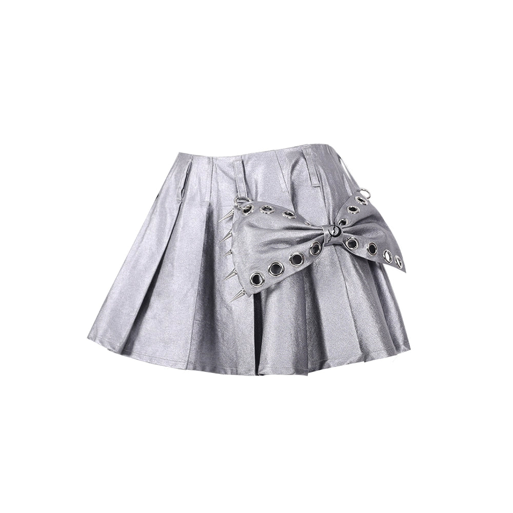 Rivet Bow Y2K Skirt