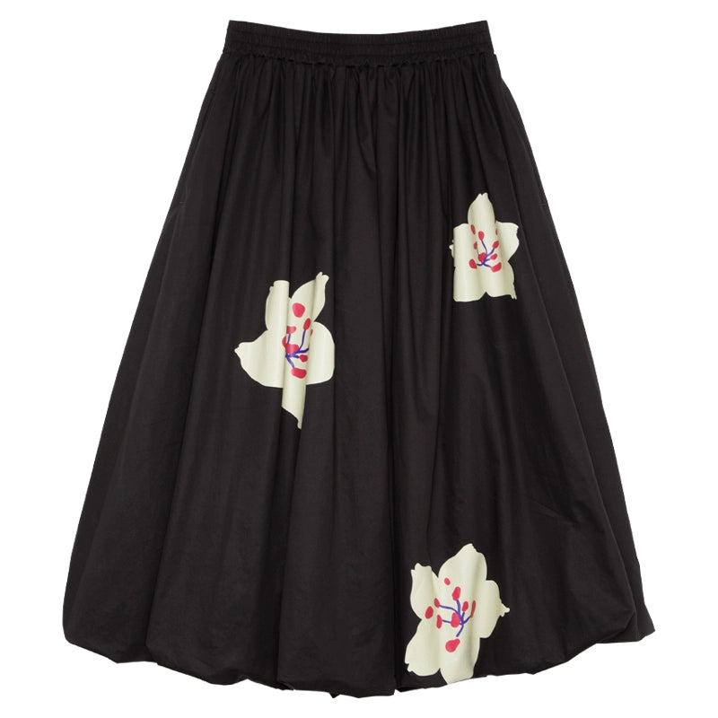 Cherry Blossom Print Black Blossom Skirt