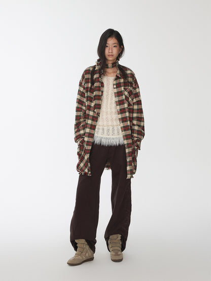 Plaid Cargo Shirt Dress
