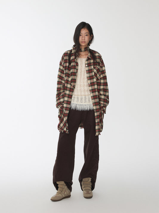 Plaid Cargo Shirt Dress