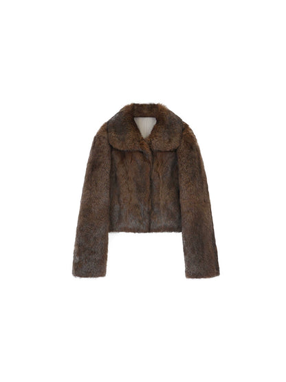 Lapel Eco-Fur Jacket – Hong Kong Retro Autumn/Winter Statement Piece