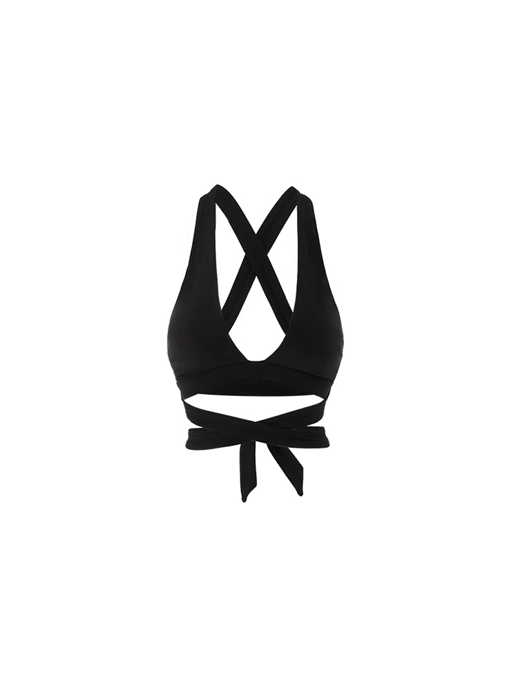 Strappy Halterneck Sports Corset – Soft Skin-Friendly Top with Built-in Pads