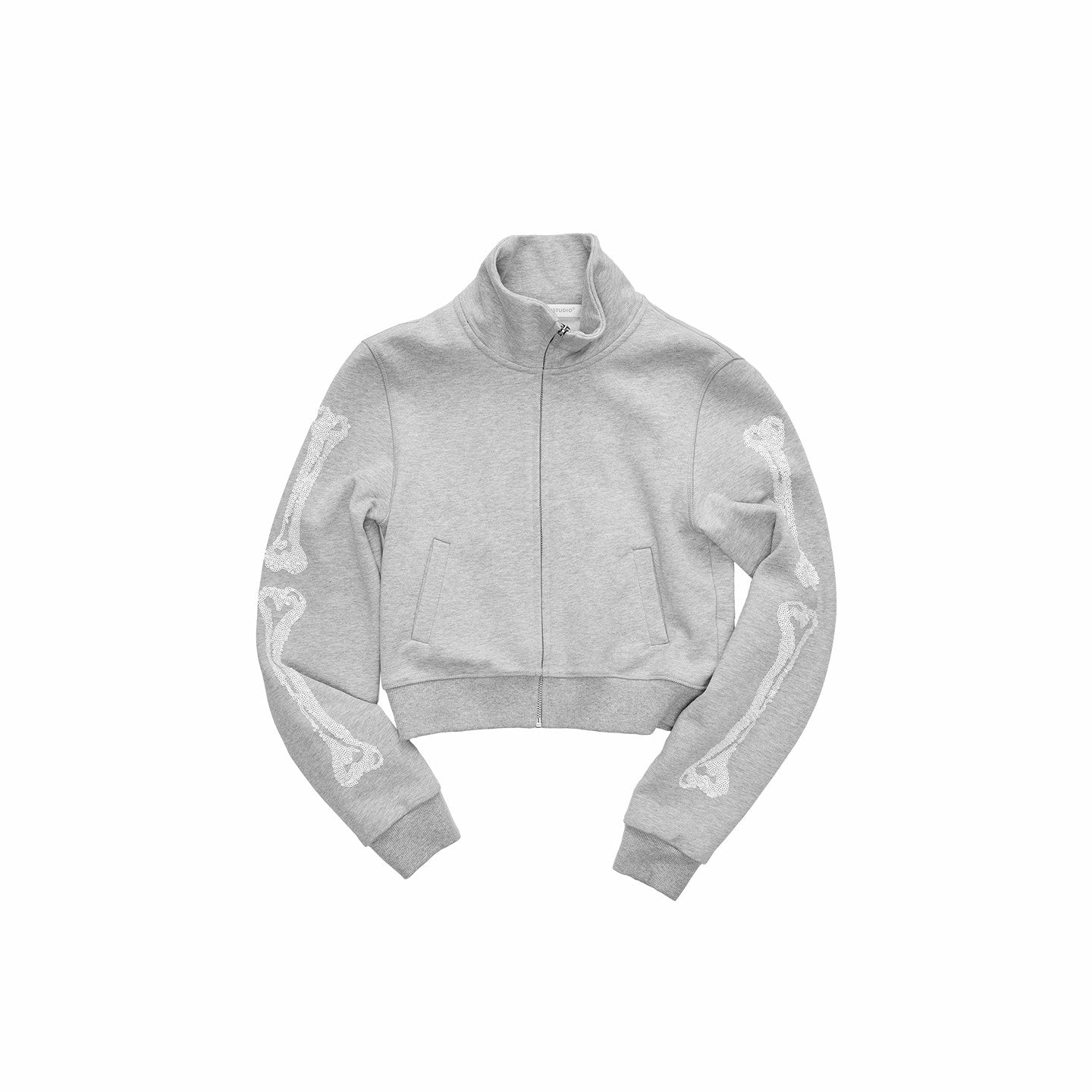 Bone Sequin Embroidered Sweatshirt Set