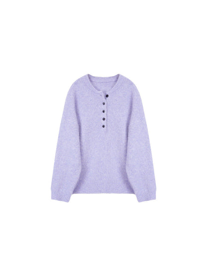 Retro Alpaca-Blend Button-Down Knit Sweater – Hong Kong Retro Autumn/Winter Style