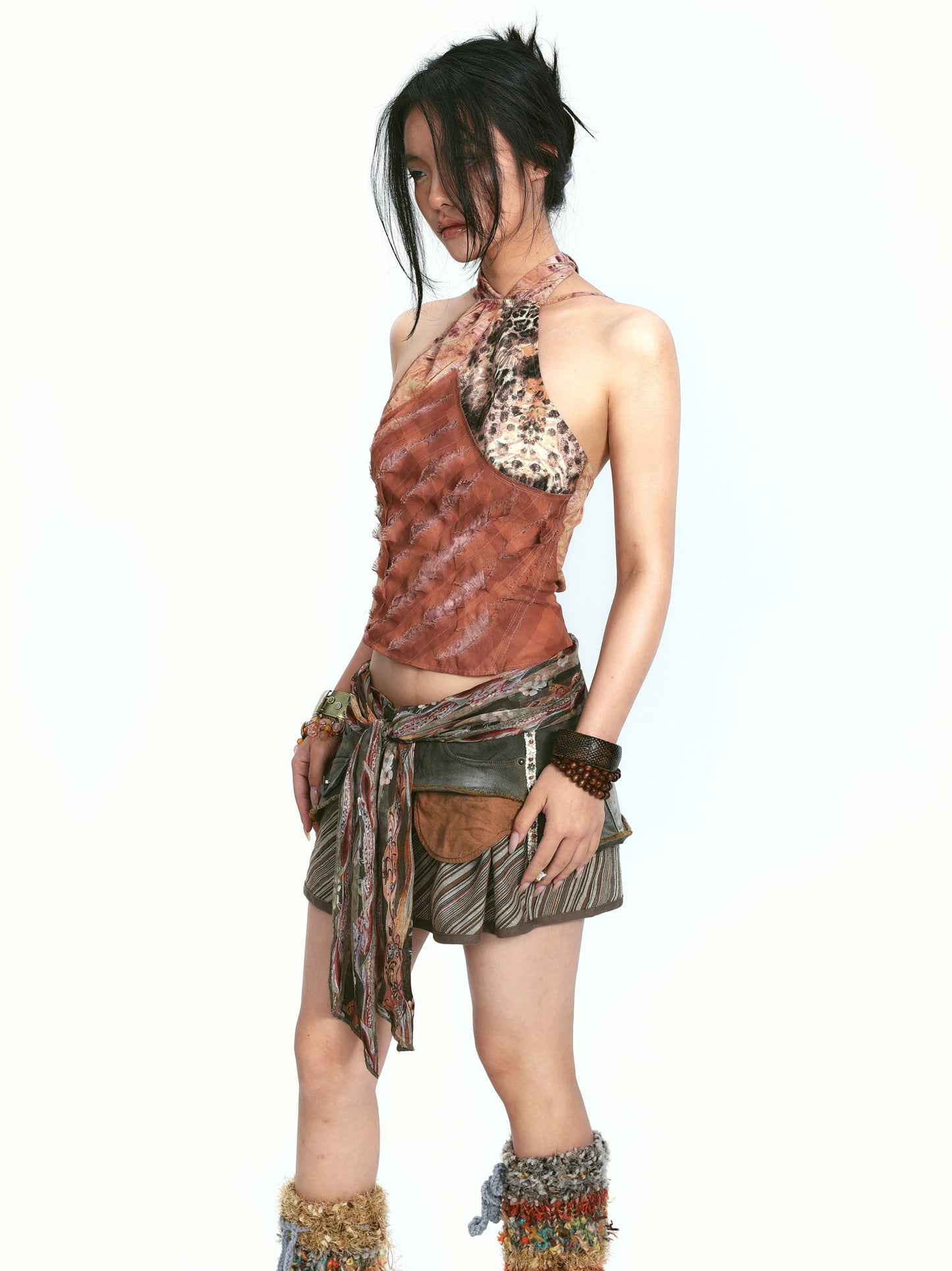 Print Hook-Up Halter Top – Handmade Design Accent