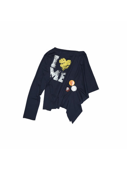 Off-Shoulder Graphic Sweatshirt