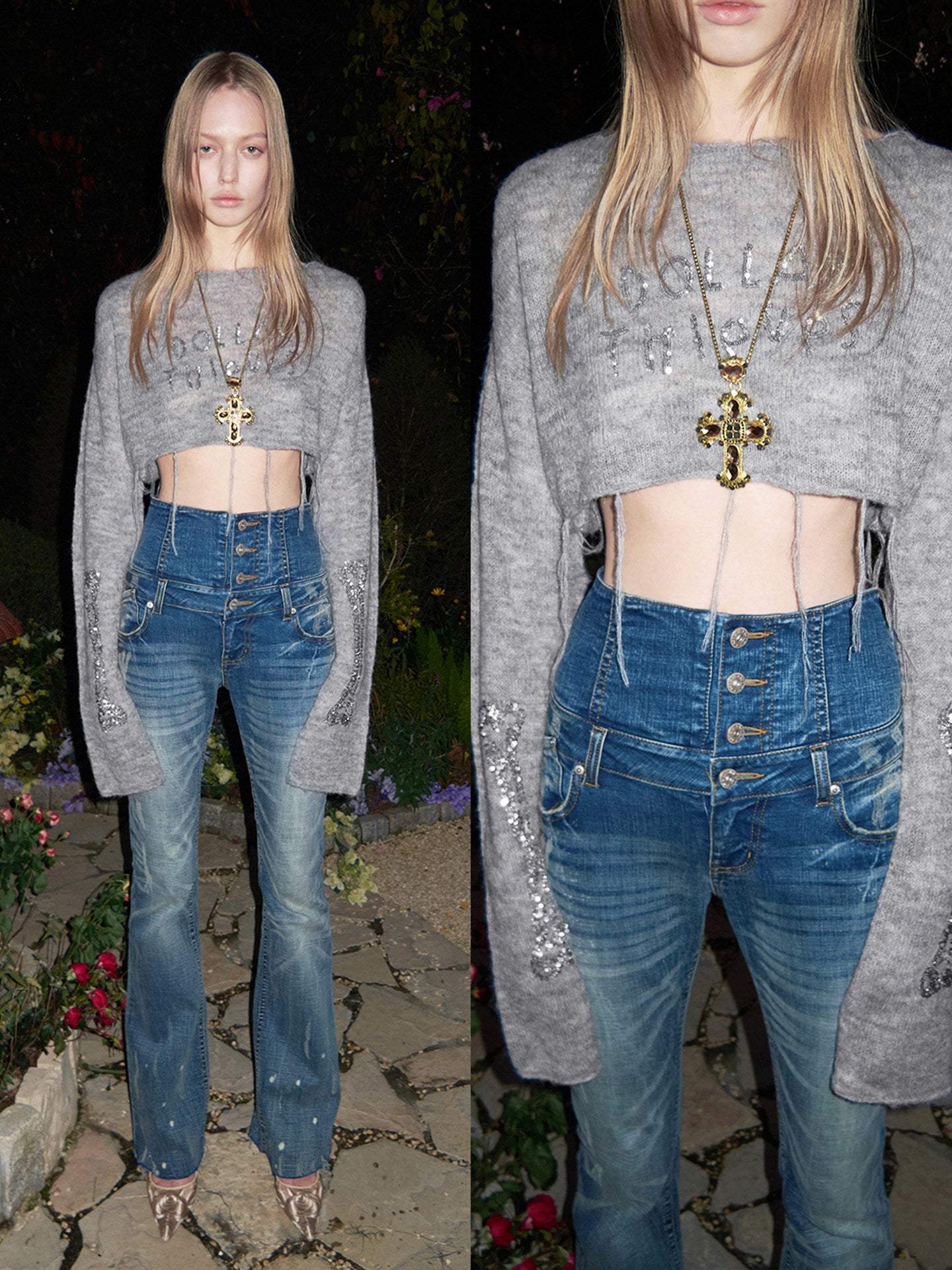 Irregular Bootcut Jeans