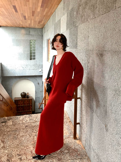 Raccoon Wool-Blend High-Waisted Knit Skirt – Hong Kong Retro Winter