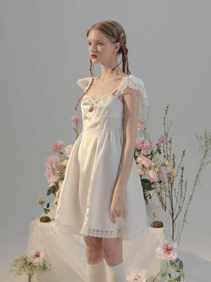 Good Morning French Satin Lace Dress