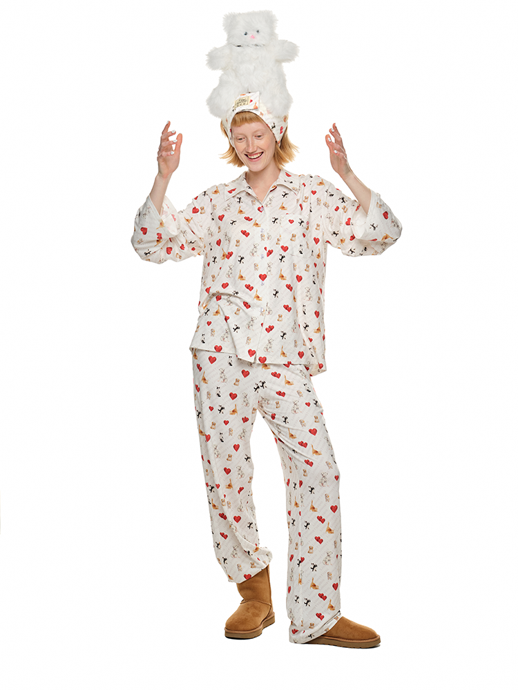 Dog and Cat Print Knit Pajama Set – Adorable Animal Lounge Set