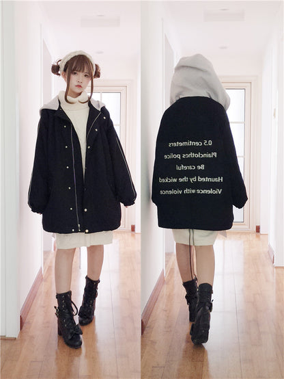 Handsome BF Style Loose Hooded Trench Coat