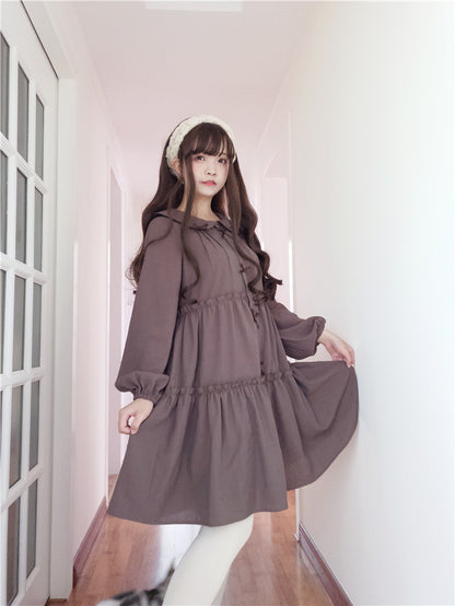 C440618 Vintage Balloon Sleeve Dress