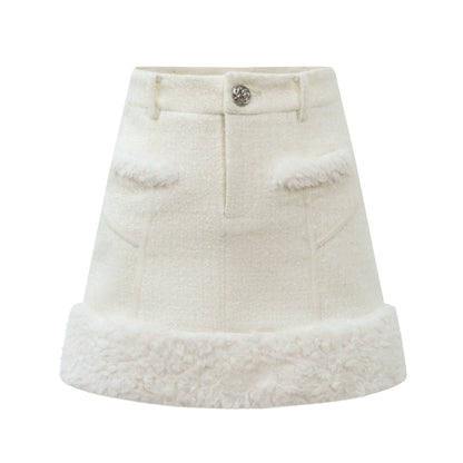 Fleece High Waist A-line Skirt