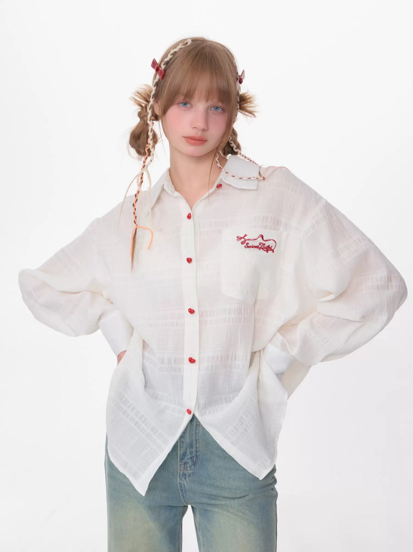 Loose Translucent Long Sleeve Shirt | Retro Sunscreen Jacket for Spring/Summer