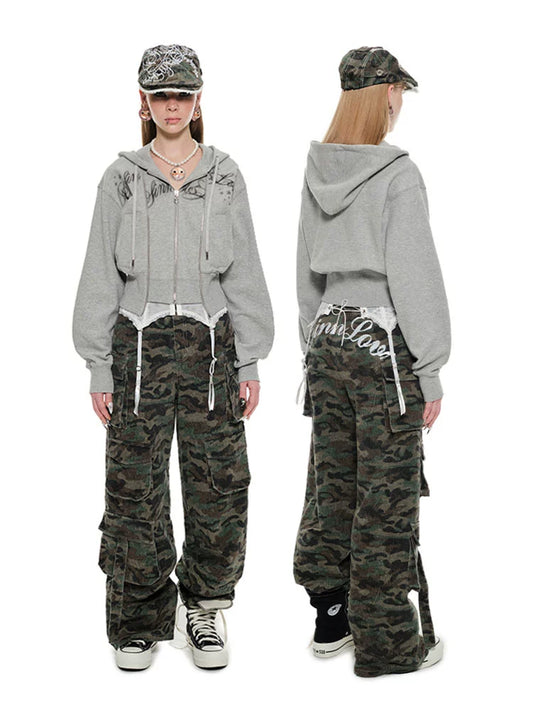 Cropped Zip-Up Cardigan Jacket – Slim Fit with Heavy Double Placket