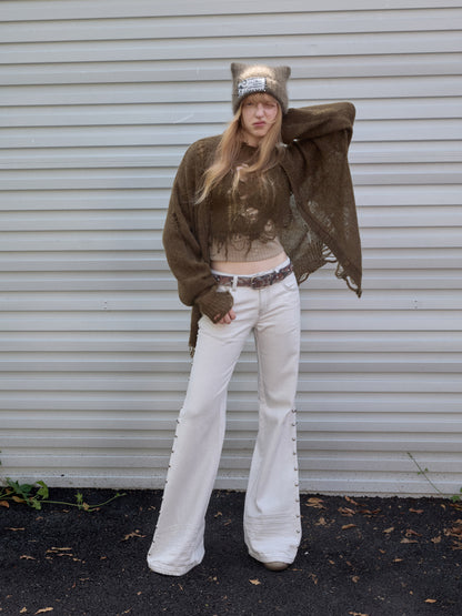 Star Cutout Mohair Cardigan