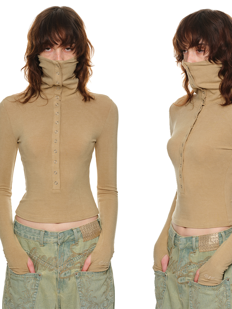 Lyocell Stretch Roll Neck Knit – Slim Fit Layering Essential