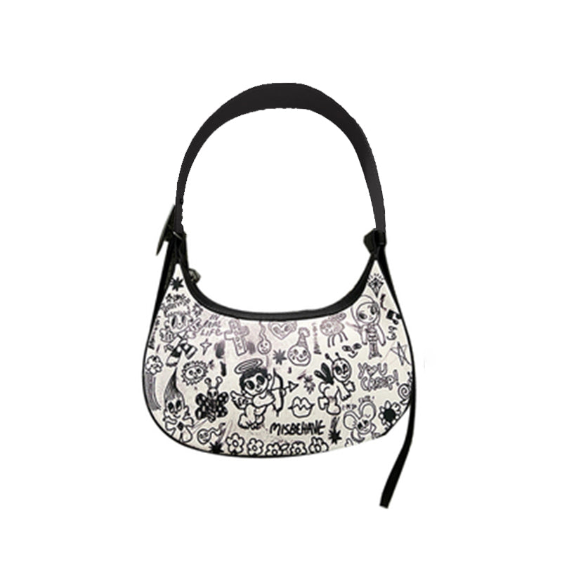 Print Graffiti Shoulder Bag