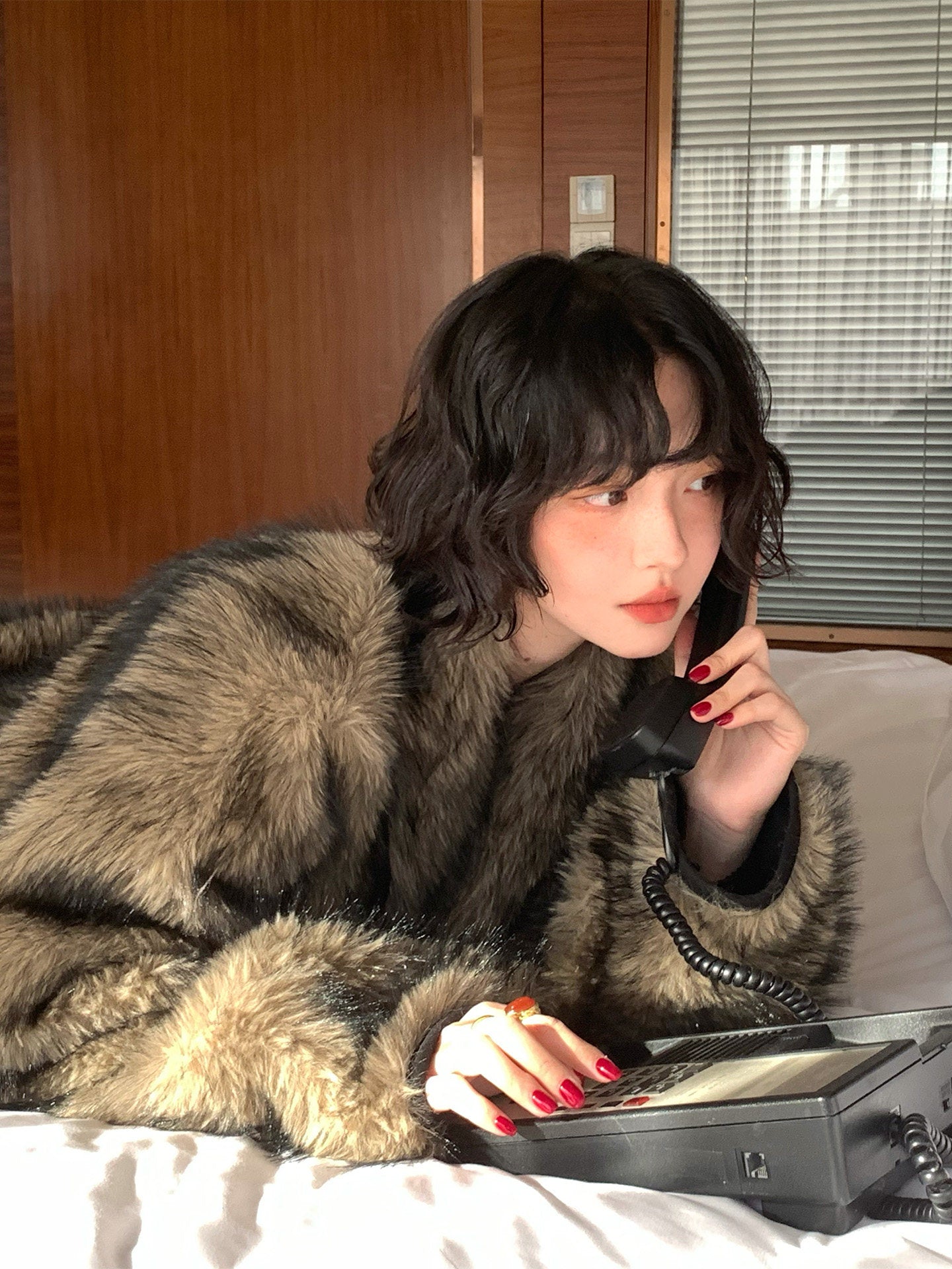 Luxe Long Eco Fur Coat