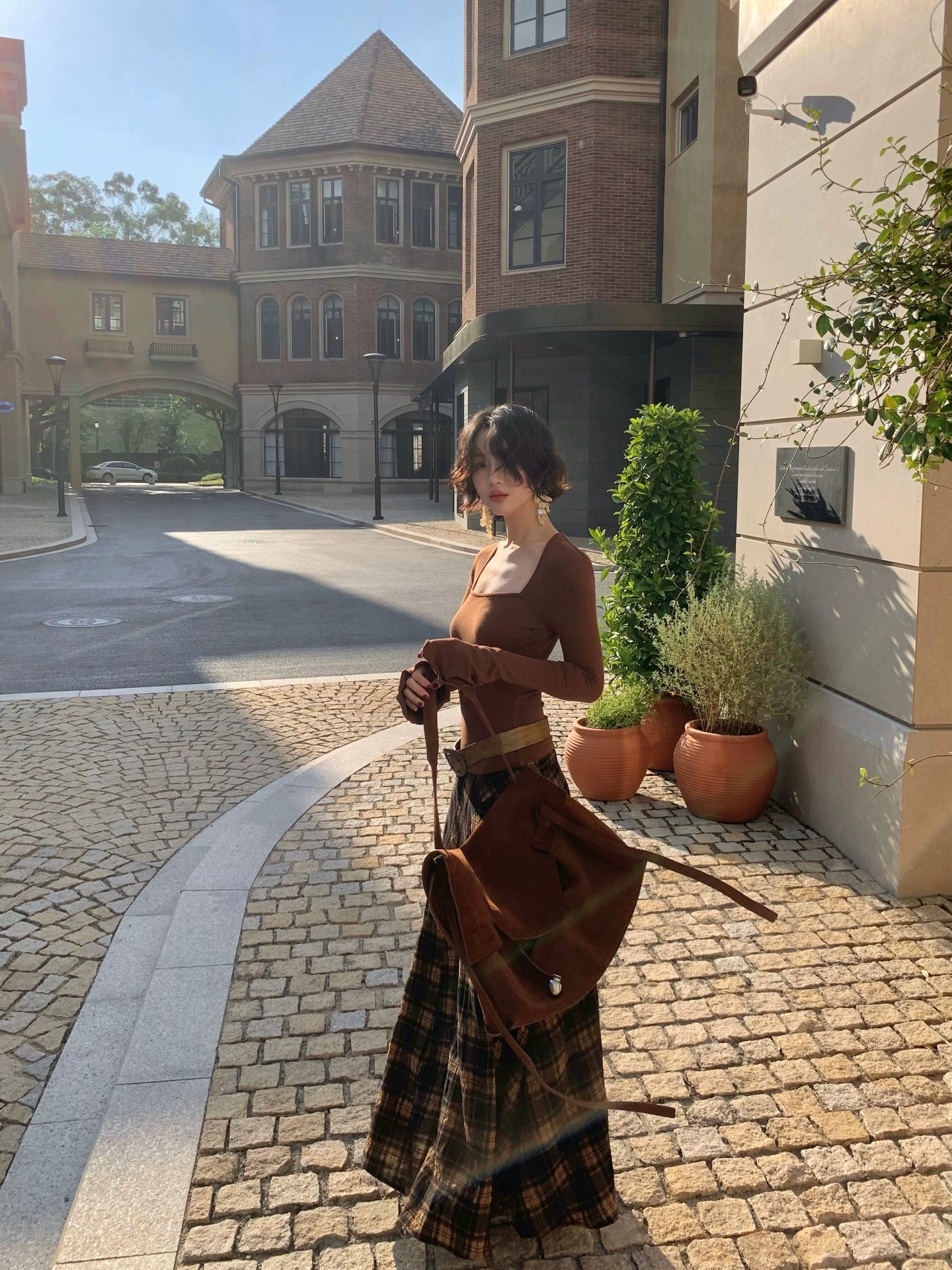 Nordic Plaid Wool-Blend Long Skirt – Hong Kong Retro Autumn/Winter