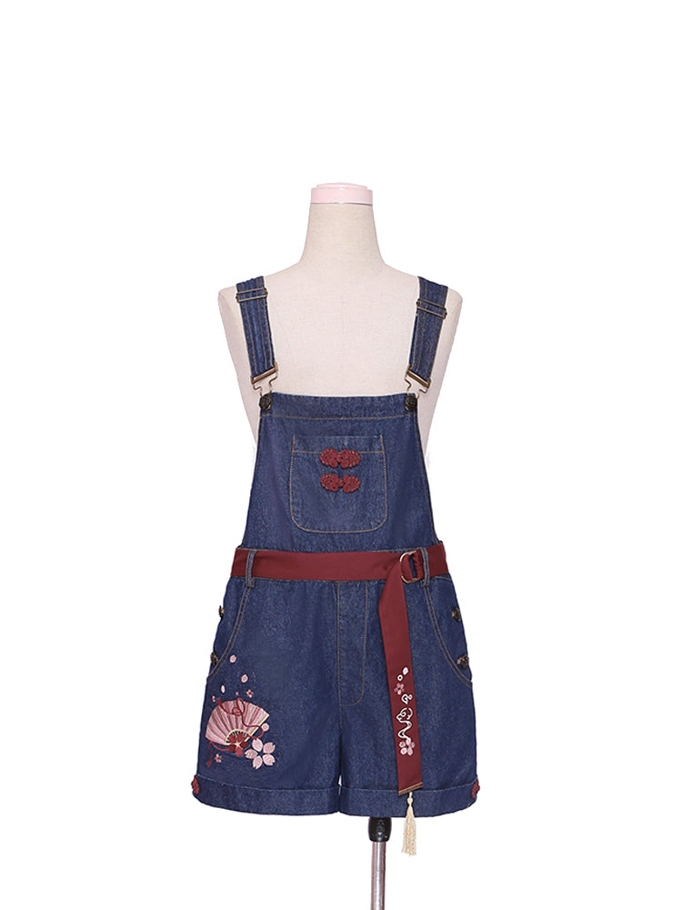 C408417 Chinese Style Denim Overalls