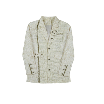 Loose Texture Button Sports Jacket | Oversized Retro Design