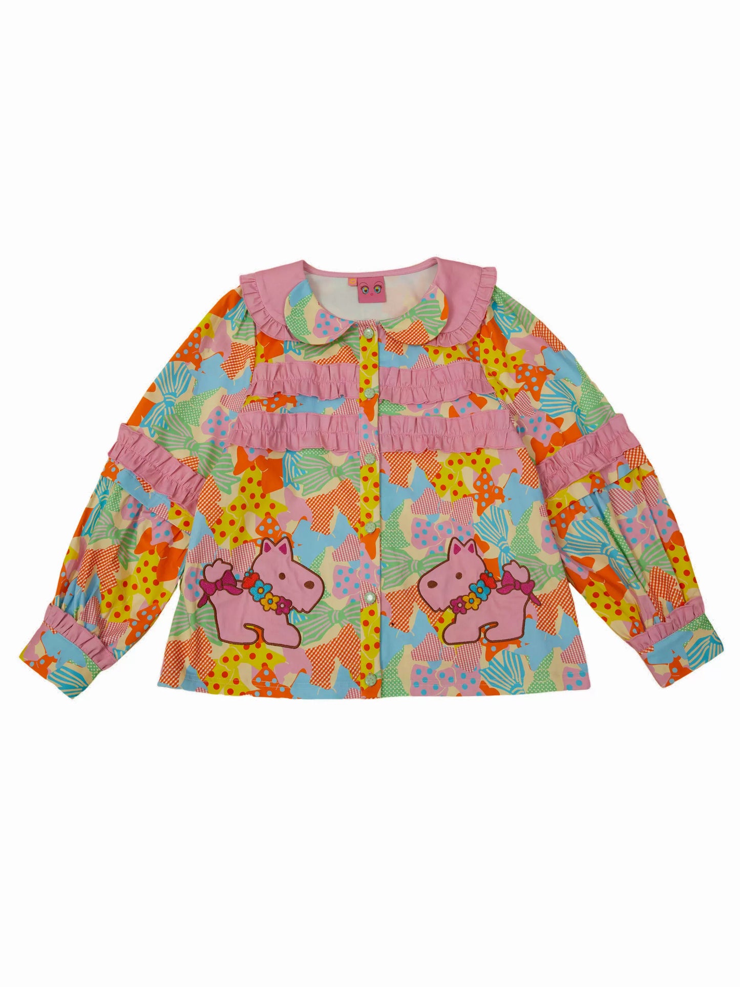 Pink Doll Collar Shirt | Cute Cartoon Blouse