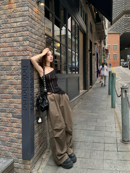 [Happy Oxygen] High-Waist Lightweight Wide-Leg Pants - Summer Casual Work Style