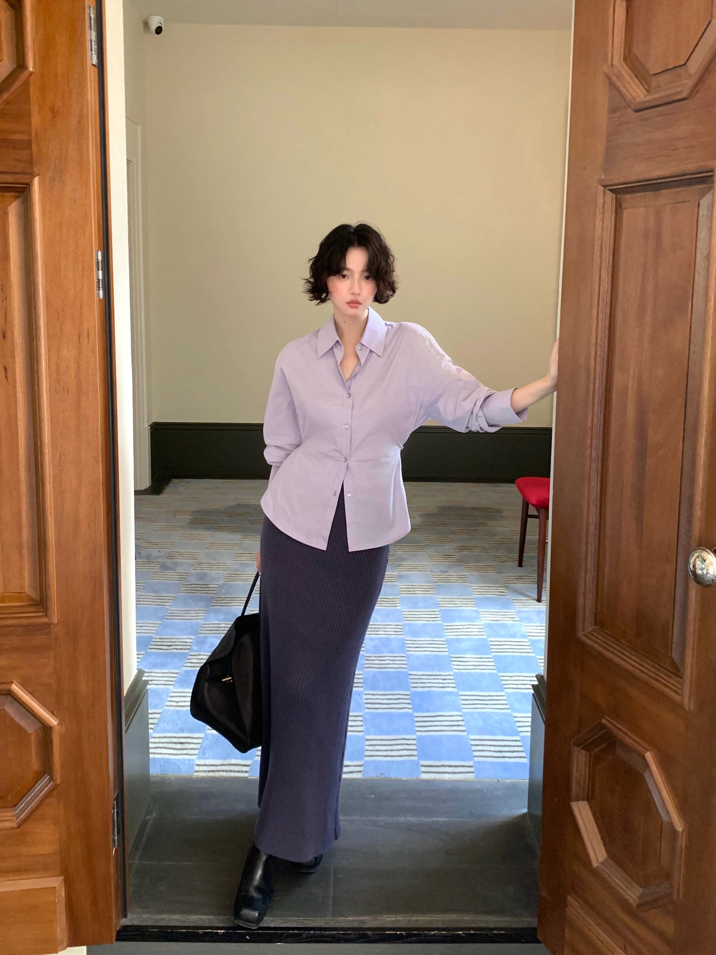 Zi Xi Long-Staple Cotton Slim Shirt – Hong Kong Retro Autumn Classic