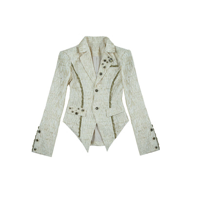 Button Textured Sports Jacket | 3D Slim Fit Design for Summer