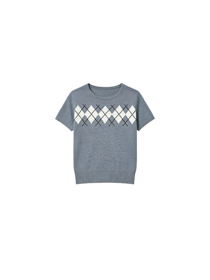 Diamond Pattern Knit Tee