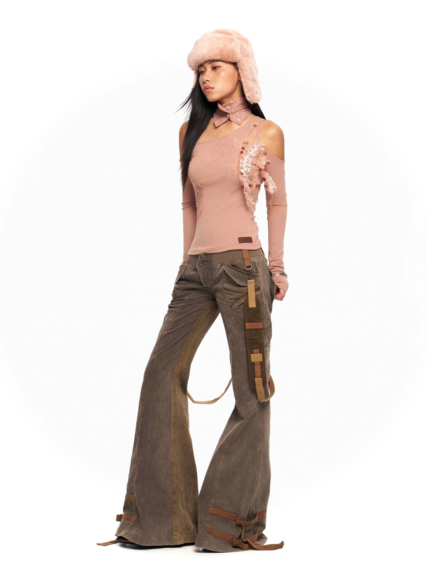 Lace Panel Stretch Top – Feminine Slim Fit